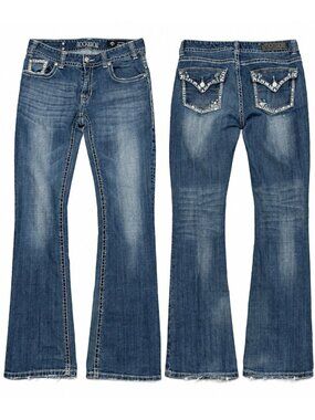 Rock & Roll Cowgirl Jeans 30x34 Y2K McBling Rhinestone Bootcut Mid Rise Western